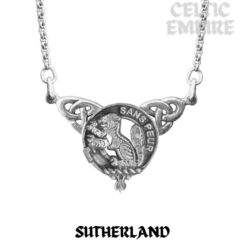 Sutherland Family Clan Crest Double Drop Pendant