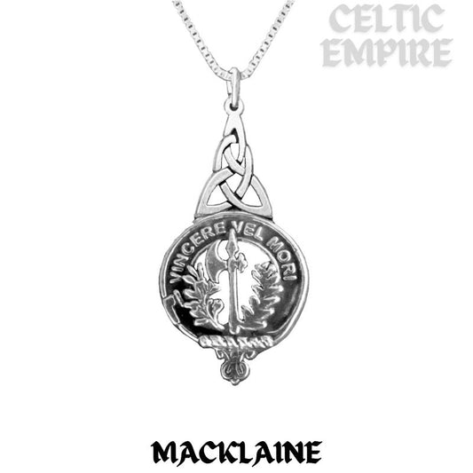 MacLaine Family Clan Crest Interlace Drop Pendant