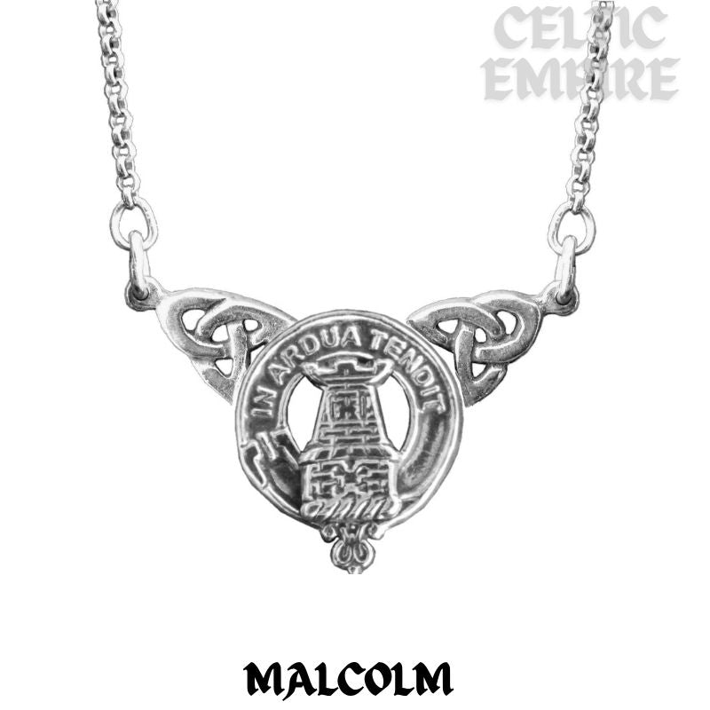 Malcolm Family Clan Crest Double Drop Pendant