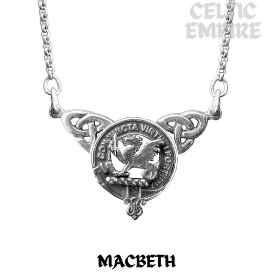 MacBeth Family Clan Crest Double Drop Pendant