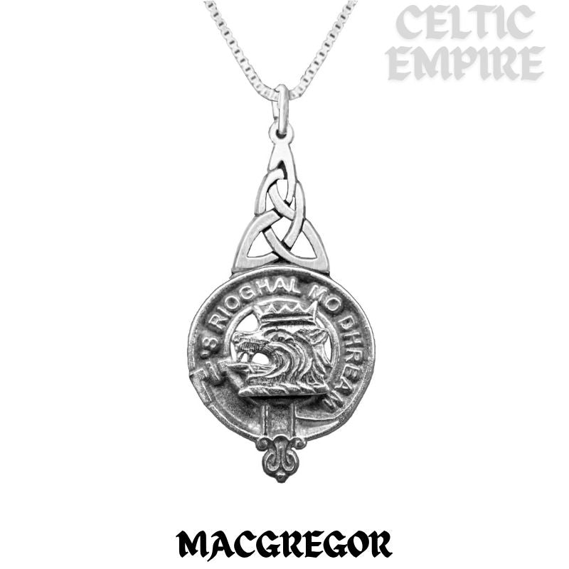 MacGregor Family Clan Crest Interlace Drop Pendant