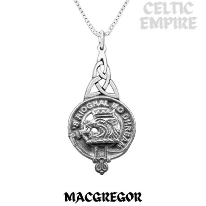 MacGregor Family Clan Crest Interlace Drop Pendant
