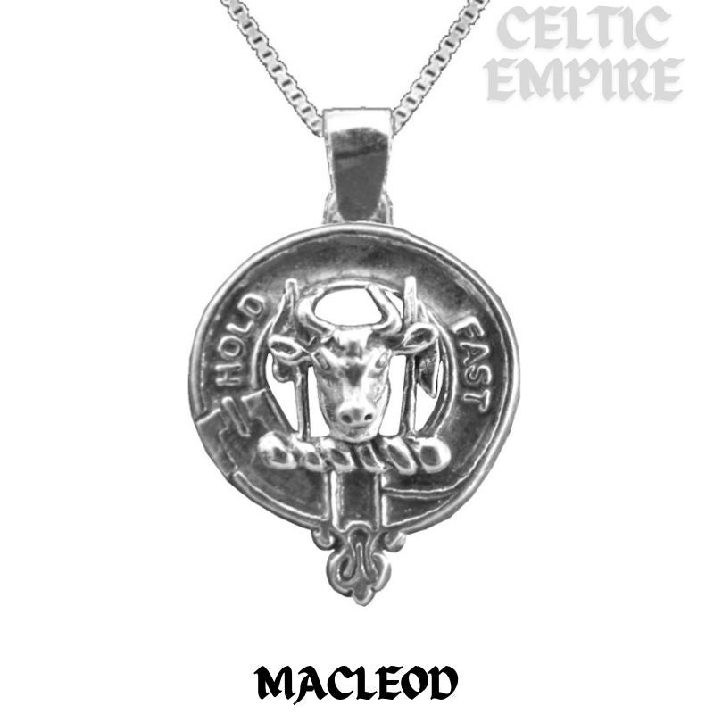 MacLeod (Harris) Large 1" Scottish Family Clan Crest Pendant - Sterling Silver