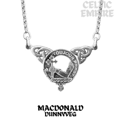 MacDonald Dunnyveg Family Clan Crest Double Drop Pendant
