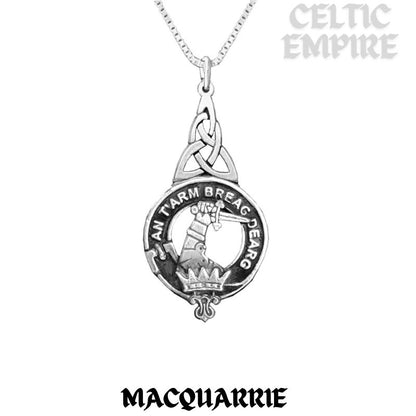 MacQuarrie Family Clan Crest Interlace Drop Pendant