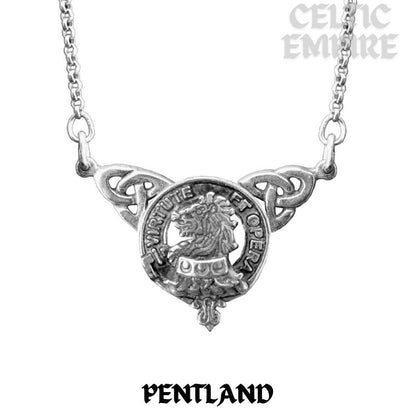 Pentland Family Clan Crest Double Drop Pendant