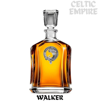 Walker Family Clan Crest Badge Whiskey Decanter