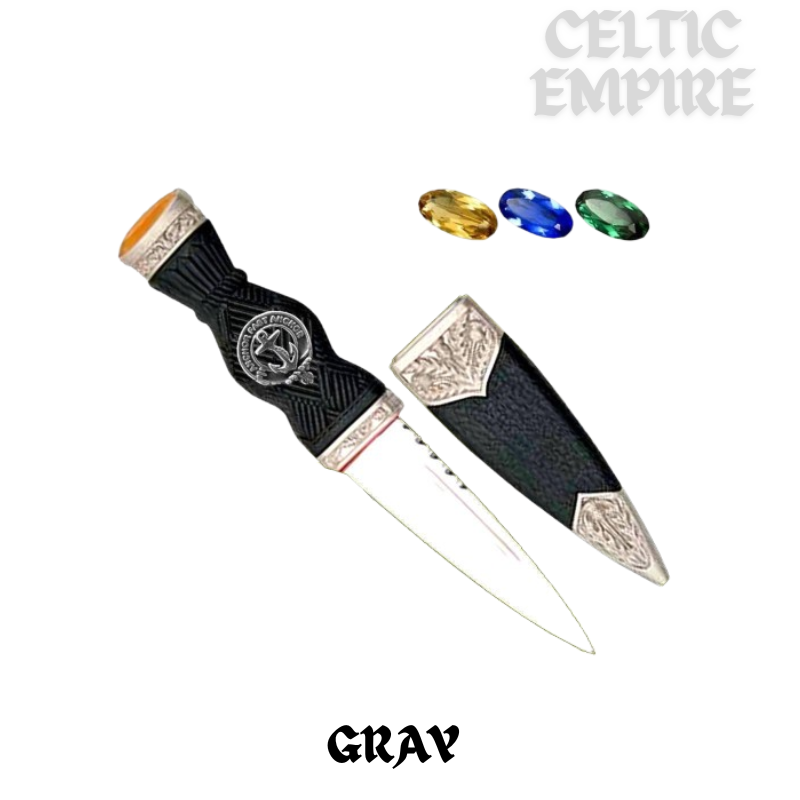 Gray Family Clan Crest Sgian Dubh, Scottish Knife