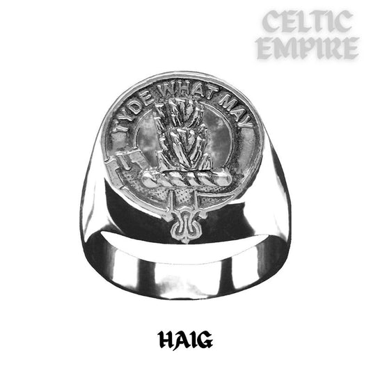 Haig Scottish Family Clan Crest Ring - Sterling Silver and Karat Gold