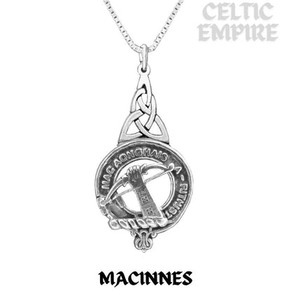 MacInnes Family Clan Crest Interlace Drop Pendant