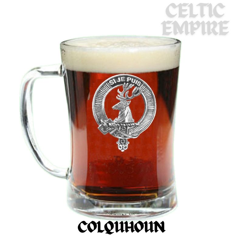 Colquhoun Family Clan Crest Badge Glass Beer Mug