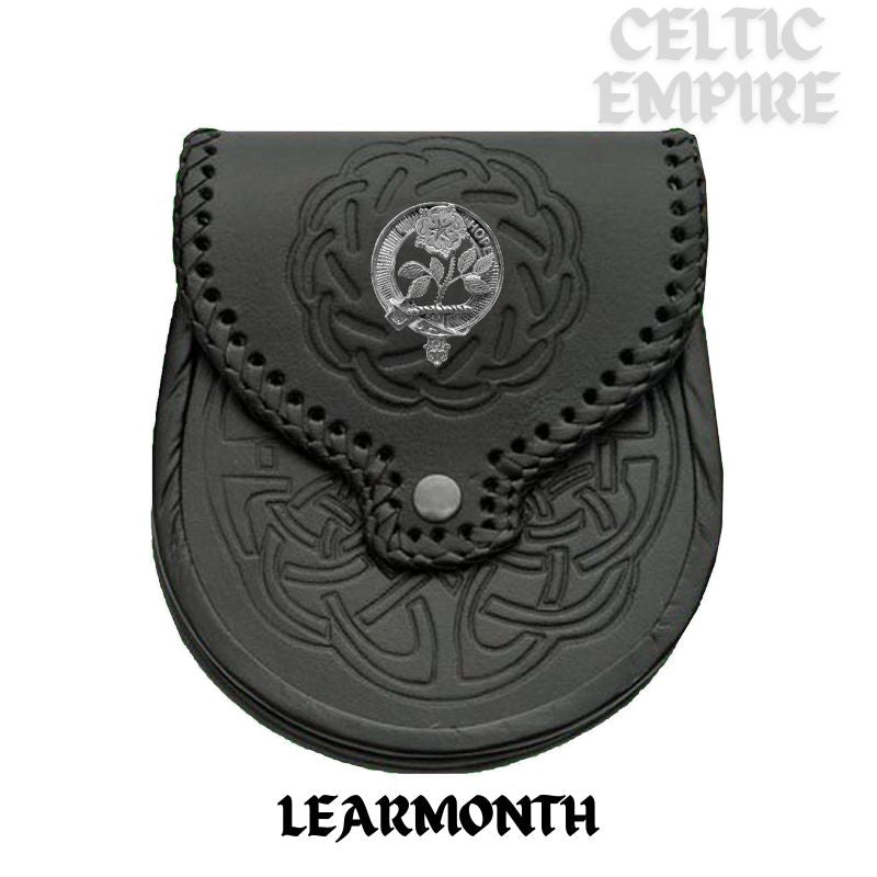 Learmonth Scottish Family Clan Badge Sporran, Leather
