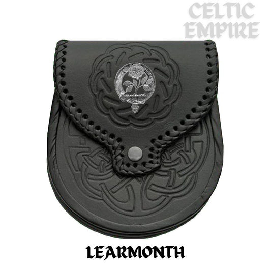Learmonth Scottish Family Clan Badge Sporran, Leather