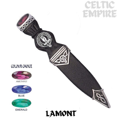 Lamont Interlace Family Clan Crest Sgian Dubh, Scottish Knife