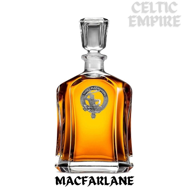 MacFarlane Family Clan Crest Badge Whiskey Decanter
