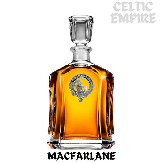 MacFarlane Family Clan Crest Badge Whiskey Decanter