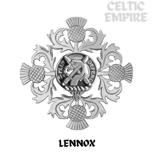Lennox Family Clan Crest Scottish Four Thistle Brooch