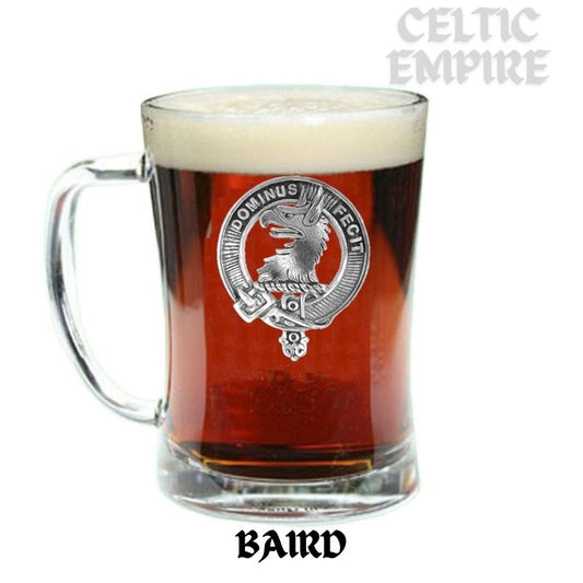 Baird Family Clan Crest Badge Glass Beer Mug