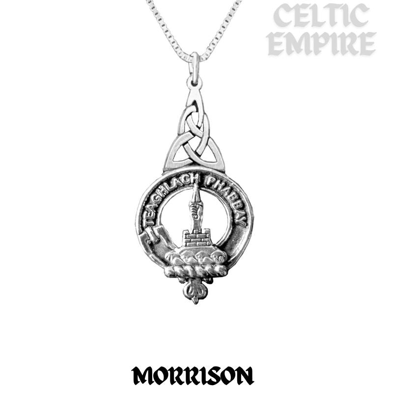 Morrison Family Clan Crest Interlace Drop Pendant
