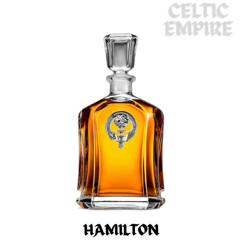 Hamilton Family Clan Crest Badge Whiskey Decanter