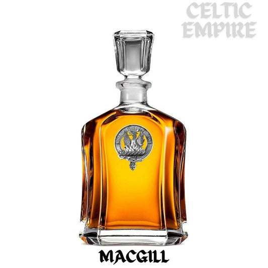 MacGill Family Clan Crest Badge Whiskey Decanter