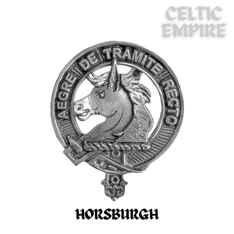 Horsburgh Large 1" Scottish Family Clan Crest Pendant - Sterling Silver