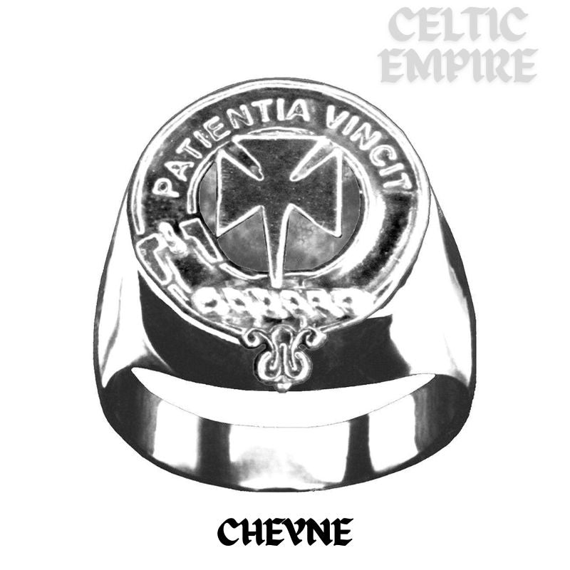 Cheyne Scottish Family Clan Crest Ring  ~  Sterling Silver and Karat Gold