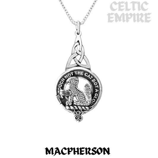 MacPherson Family Clan Crest Interlace Drop Pendant