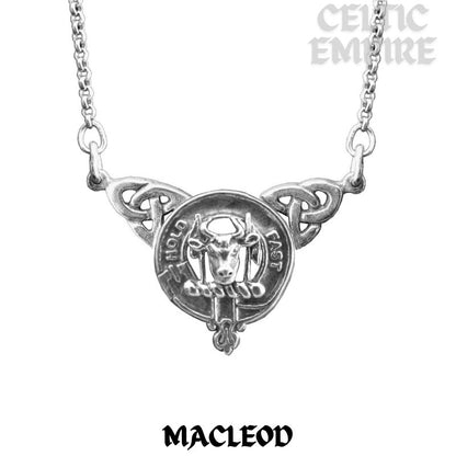 MacLeod Family Clan Crest Double Drop Pendant