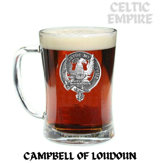 Campbell Loudoun Family Clan Crest Badge Glass Beer Mug
