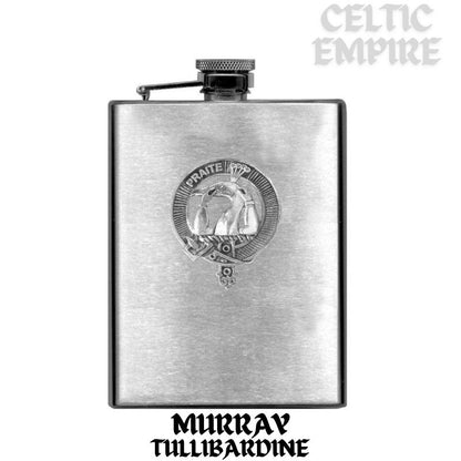 Murray (Tullibardine) 8oz Family Clan Crest Scottish Badge Stainless Steel Flask