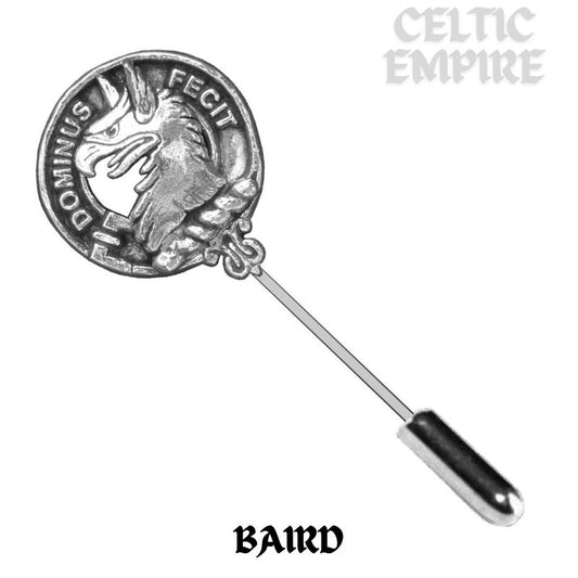 Baird Family Clan Crest Stick or Cravat pin, Sterling Silver