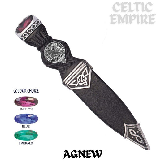 Agnew Interlace Family Clan Crest Sgian Dubh, Scottish Knife