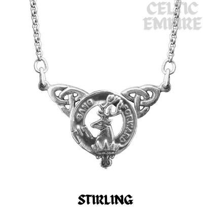 Stirling Family Clan Crest Double Drop Pendant