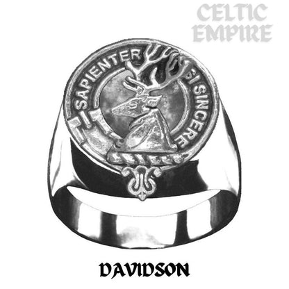 Davidson Scottish Family Clan Crest Ring  ~  Sterling Silver and Karat Gold