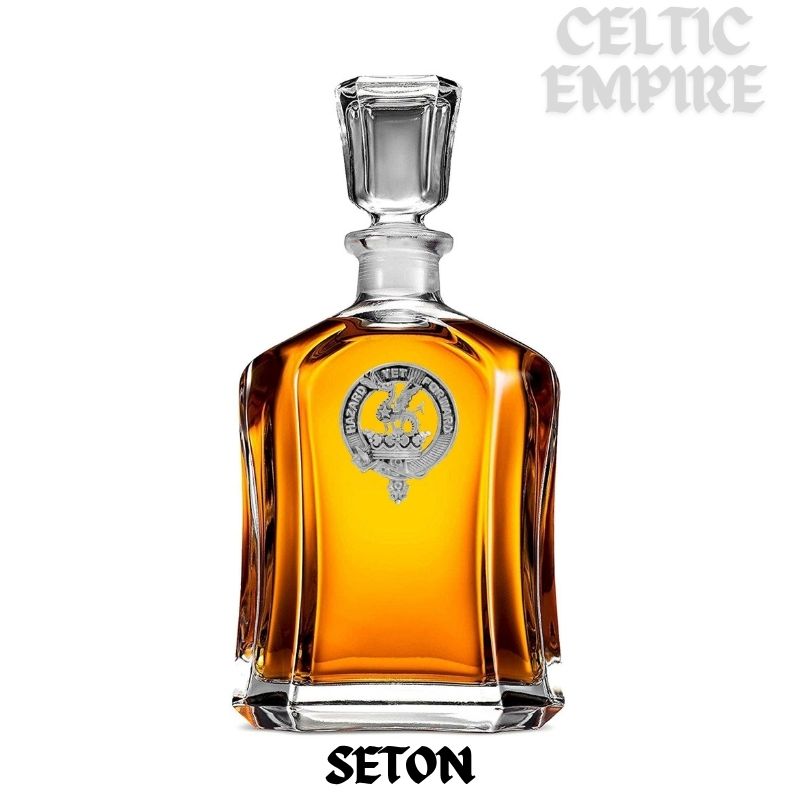 Seton Family Clan Crest Badge Whiskey Decanter