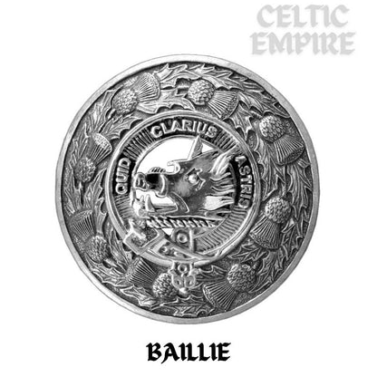 Baillie Family Clan Badge Scottish Plaid Brooch