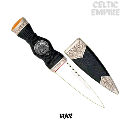 Hay Family Clan Crest Sgian Dubh, Scottish Knife