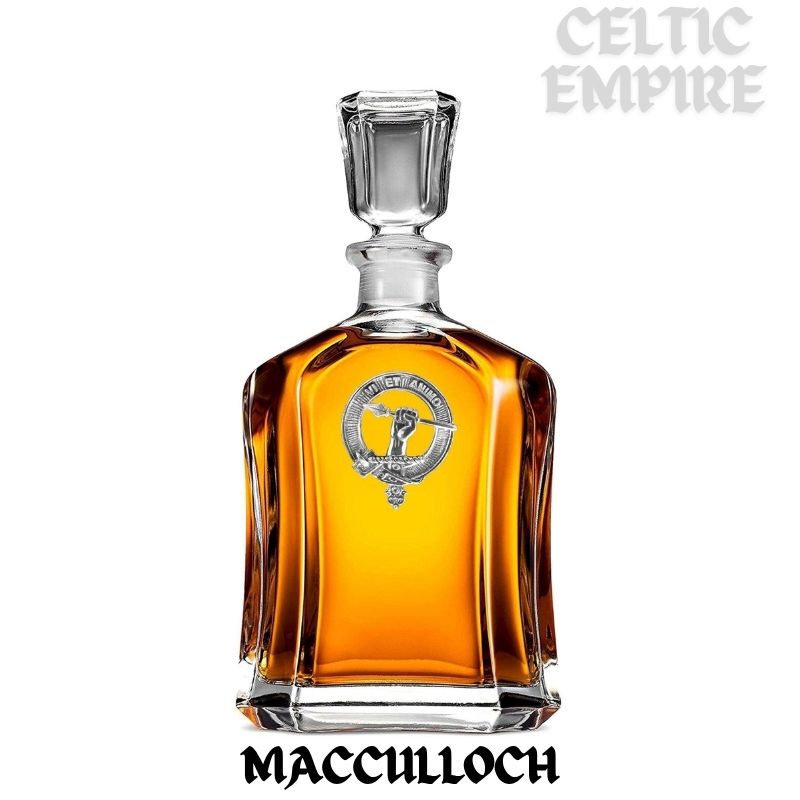 MacCulloch Family Clan Crest Badge Whiskey Decanter