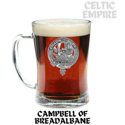 Campbell Breadalbane Clan Crest Badge Glass Beer Mug