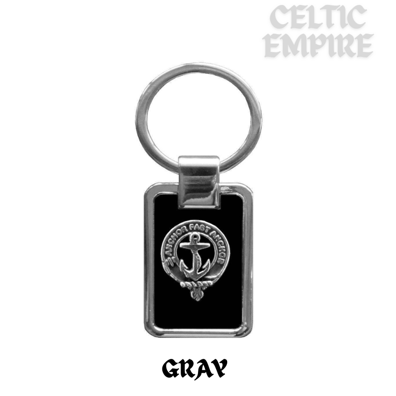 Gray Family Clan Stainless Steel Key Ring