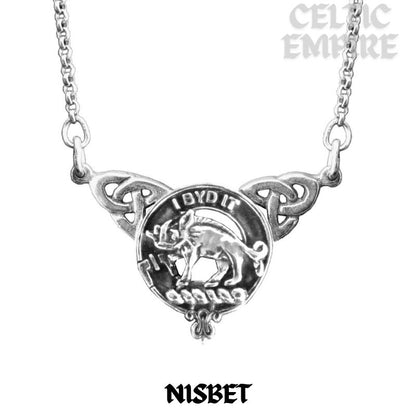 Nisbet Family Clan Crest Double Drop Pendant