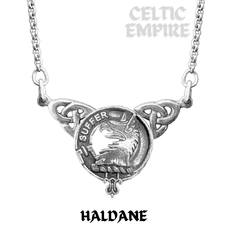 Haldane Family Clan Crest Double Drop Pendant