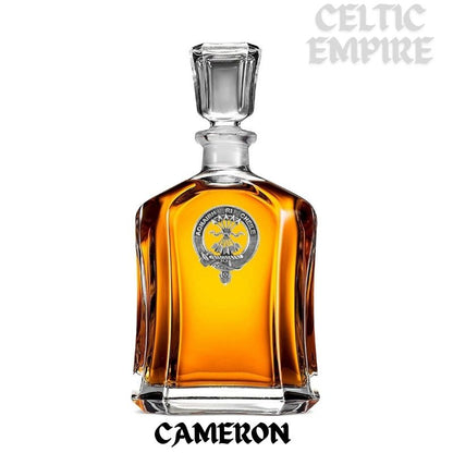 Cameron Family Clan Crest Badge Whiskey Decanter