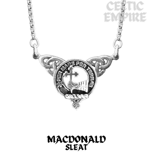 MacDonald Sleat Family Clan Crest Double Drop Pendant