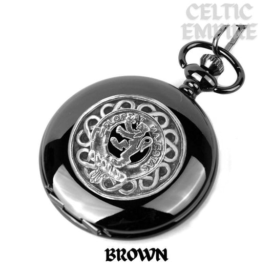 Brown Scottish Family Clan Crest Pocket Watch