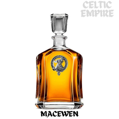 MacEwen Family Clan Crest Badge Whiskey Decanter