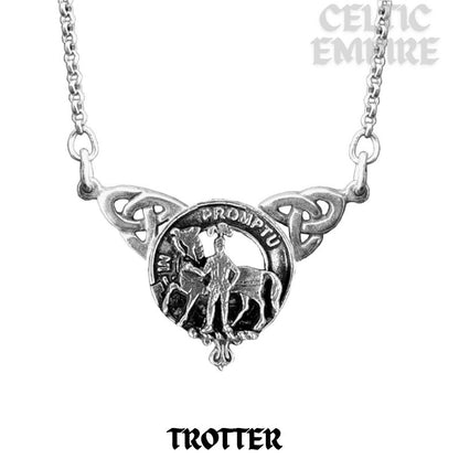 Trotter Family Clan Crest Double Drop Pendant