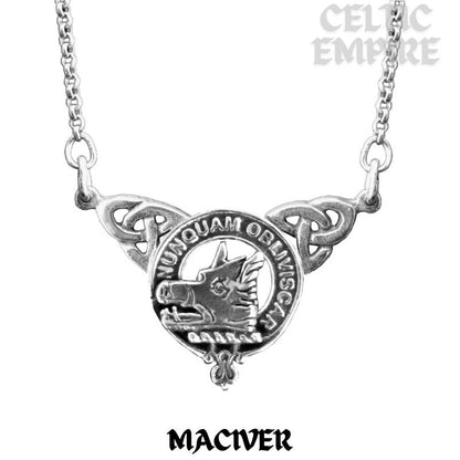MacIver Family Clan Crest Double Drop Pendant