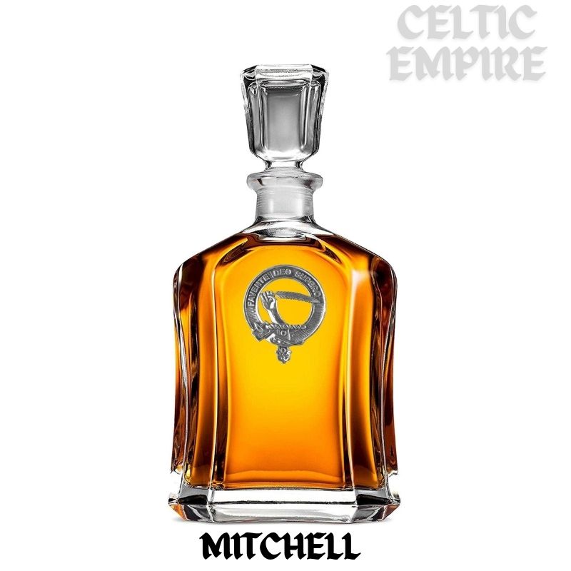 Mitchell Family Clan Crest Badge Whiskey Decanter